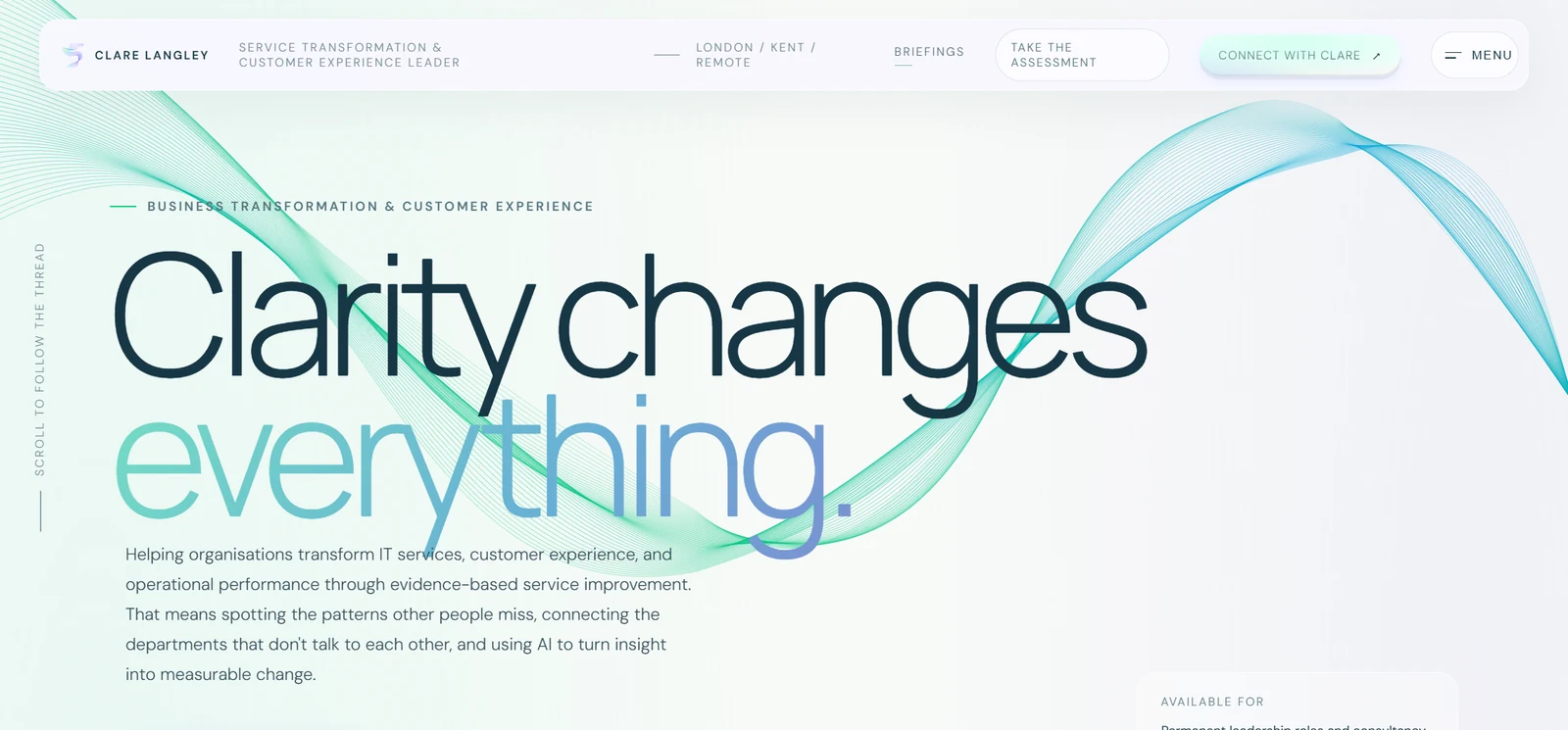 Clare Langley personal website home page