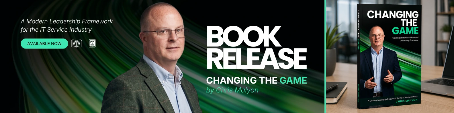The Squishy Bit personal LinkedIn header promoting the book Changing the Game by Chris Malyon
